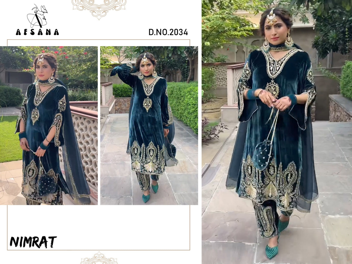 2034-Nimrat Afsana Readymade Velvet Suits