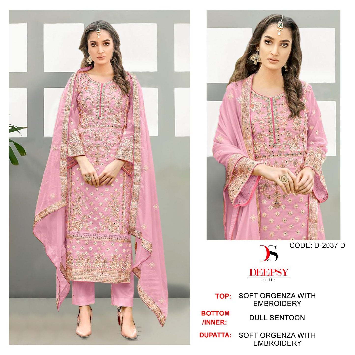 2037 Deepsy Organza Pakistani Salwar Suits