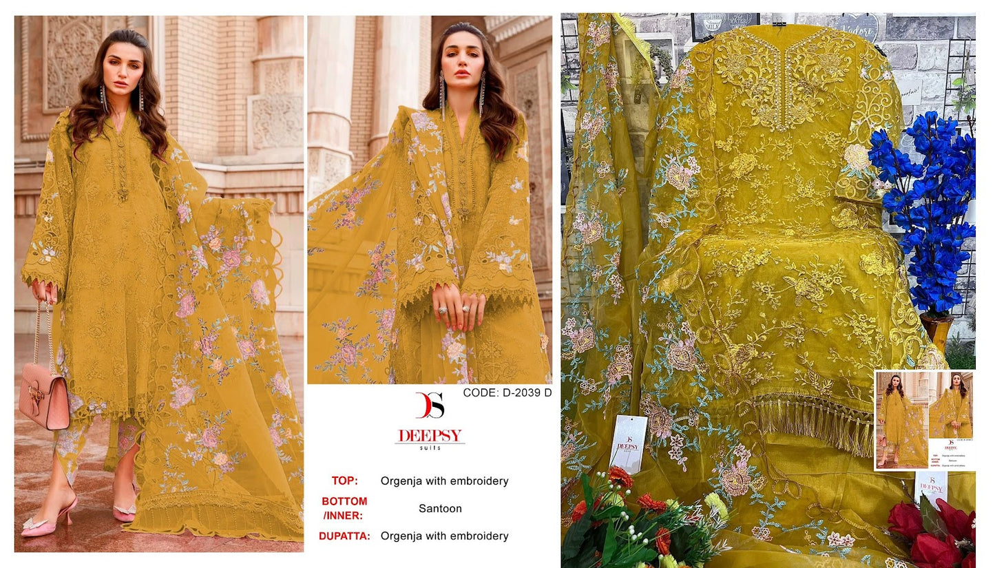 2039 Deepsy Organza Pakistani Salwar Suits