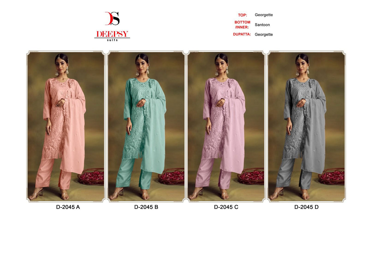 2045 Deepsy Georgette Pakistani Salwar Suits