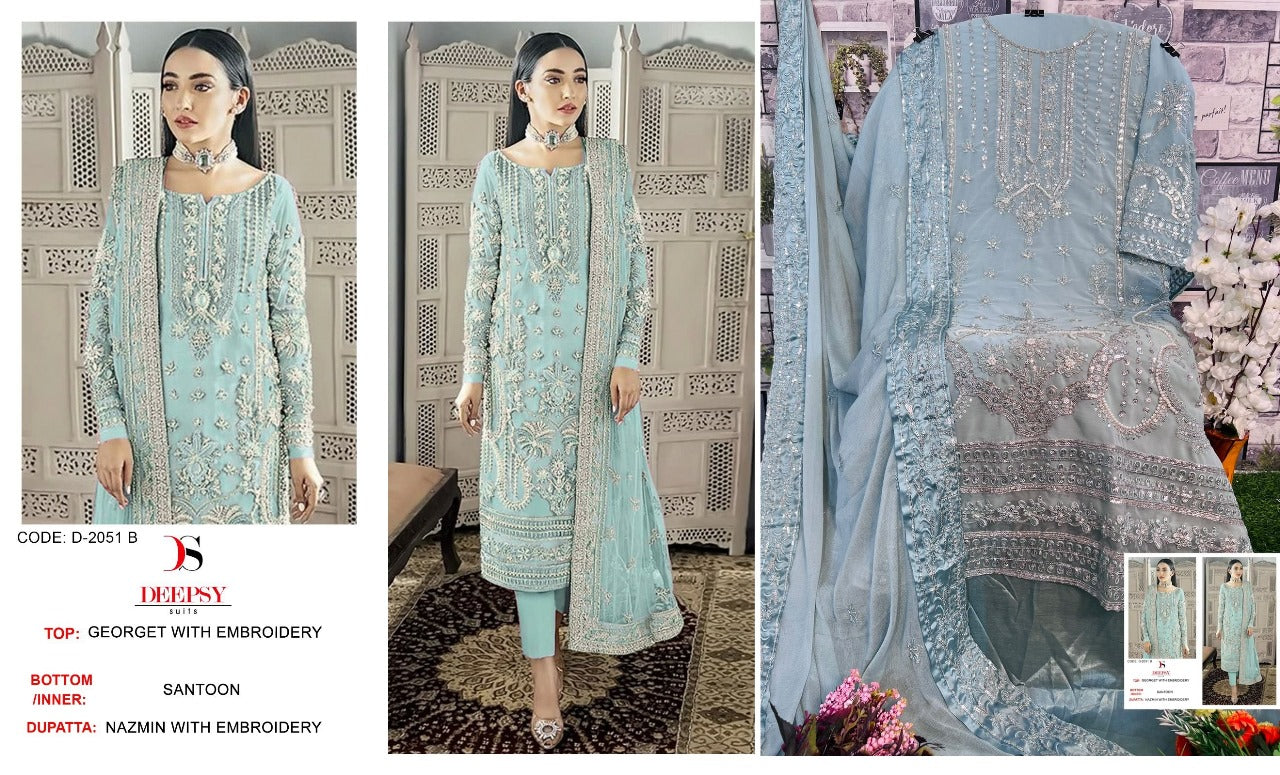 2051 Deepsy Georgette Pakistani Salwar Suits