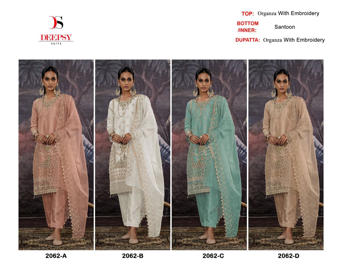 2062 Deepsy Organza Pakistani Salwar Suits