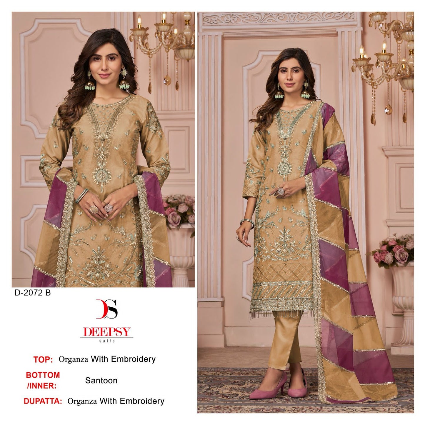 2072 Deepsy Organza Pakistani Salwar Suits
