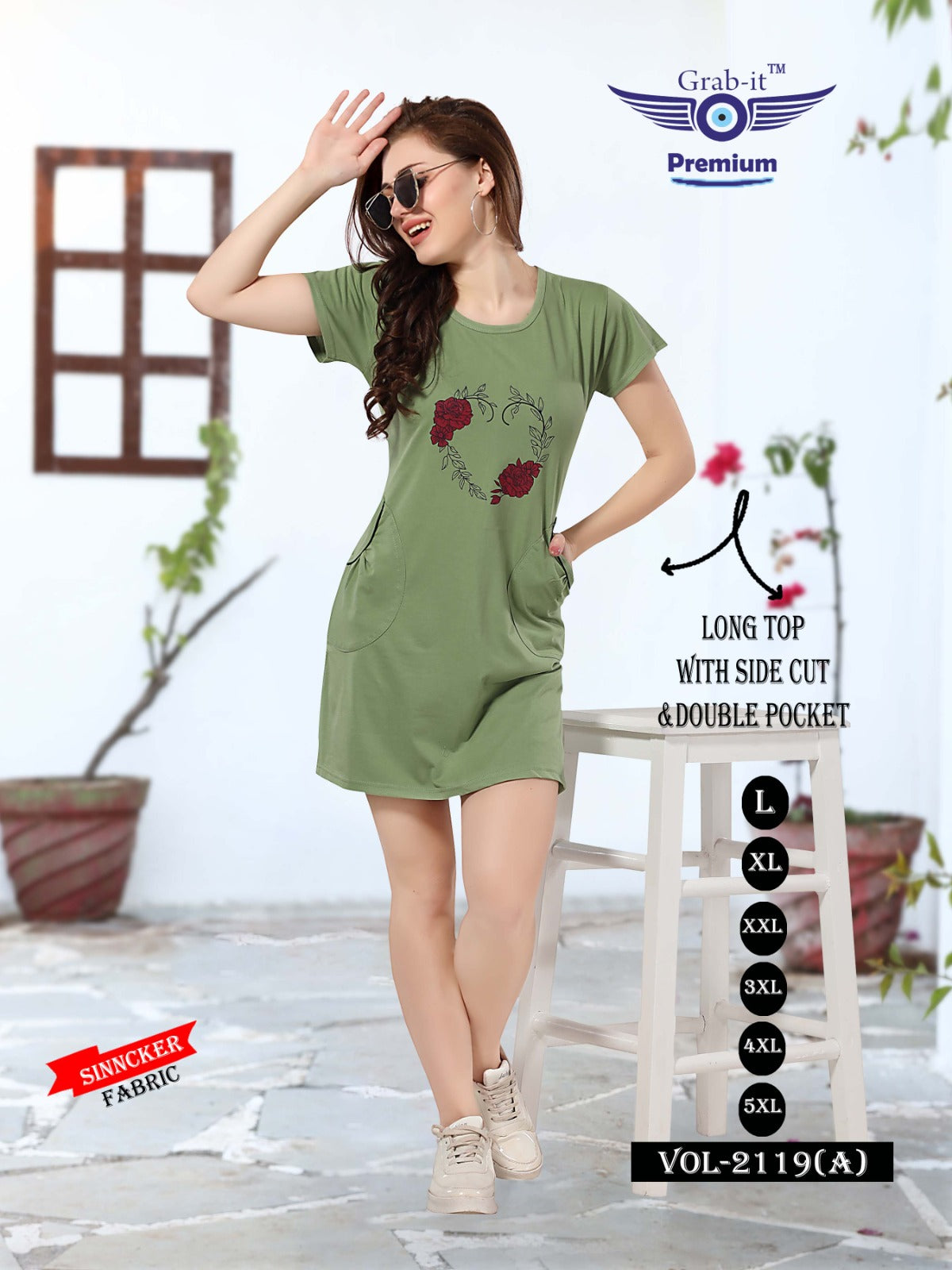 2119-A Grab It Sinker Designer Long Top
