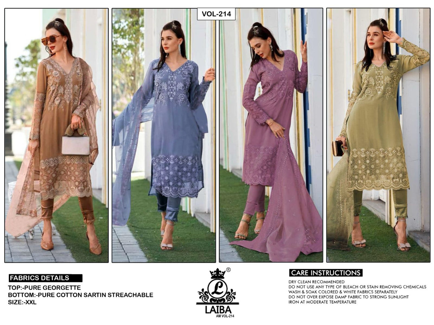 214 Laiba Georgette Pakistani Readymade Suits