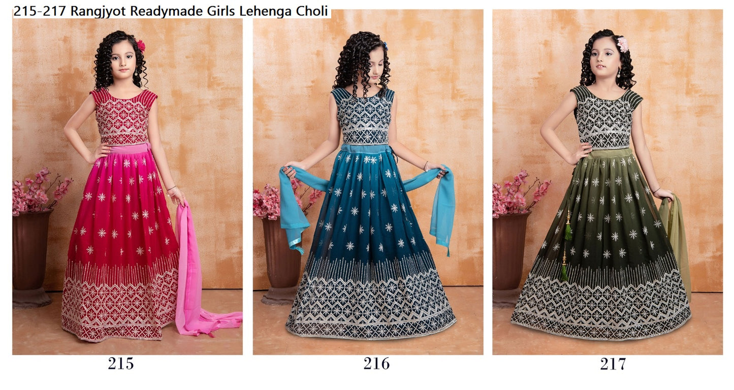 215-217 Rangjyot Georgette Readymade Girls Lehenga Choli