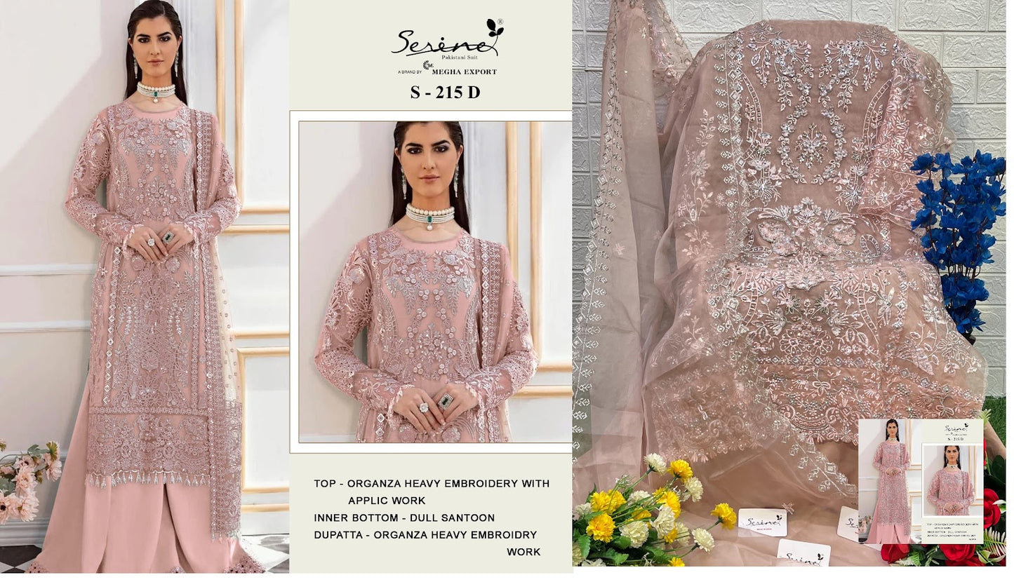 215 Serine Organza Pakistani Salwar Suits