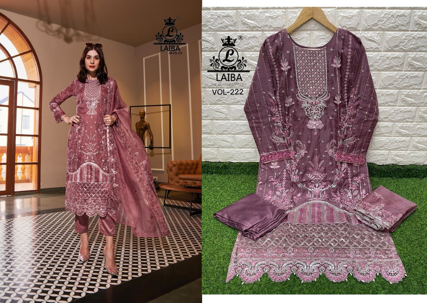 Vol 222 Laiba Organza Pakistani Readymade Suits