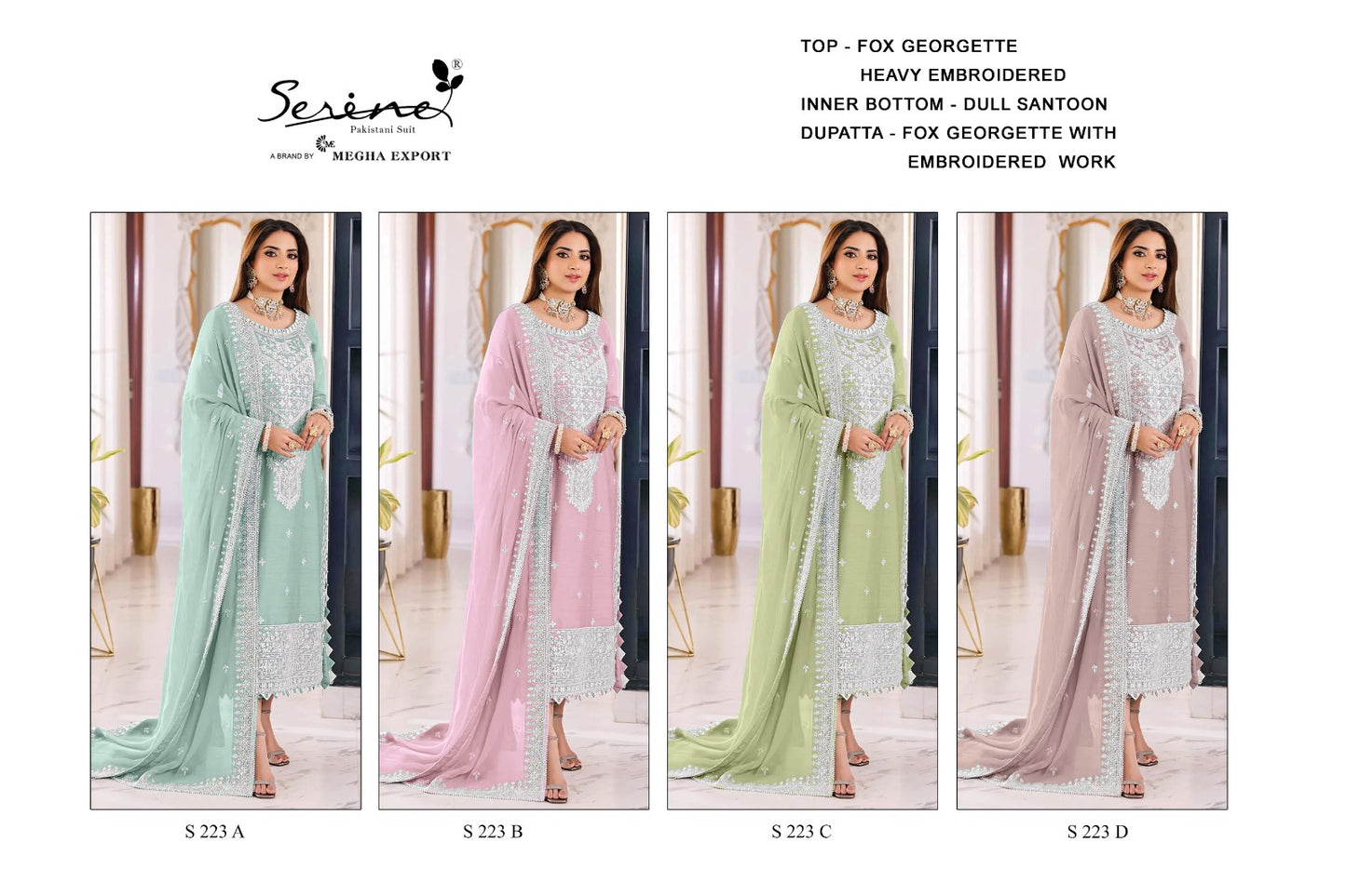 223 Serine Fox Georgette Pakistani Salwar Suits