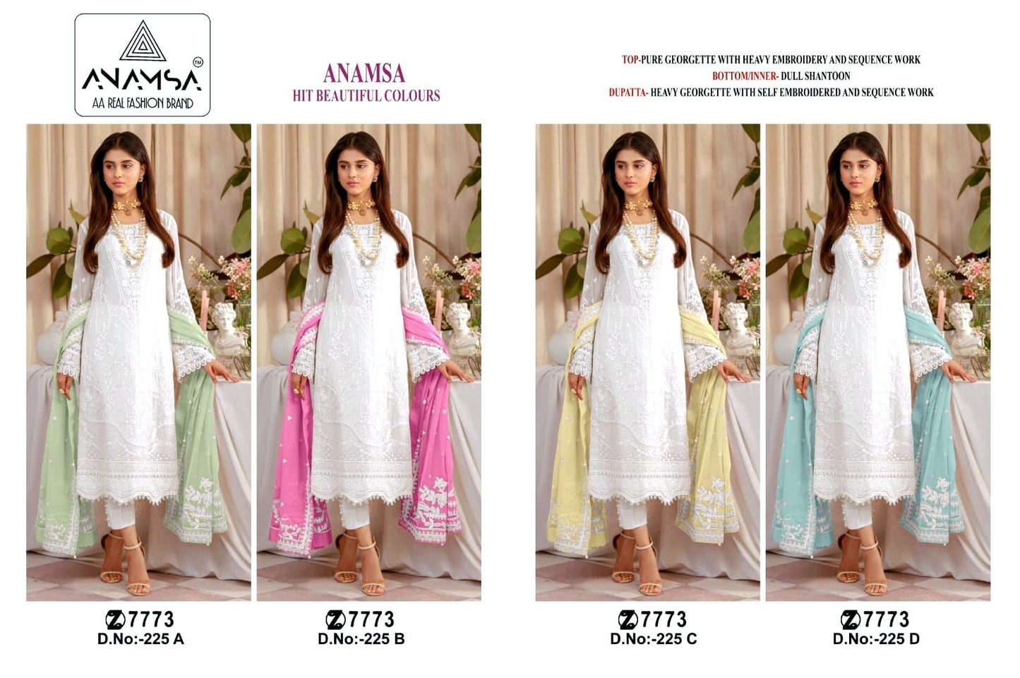 225 Anamsa Georgette Pakistani Salwar Suits