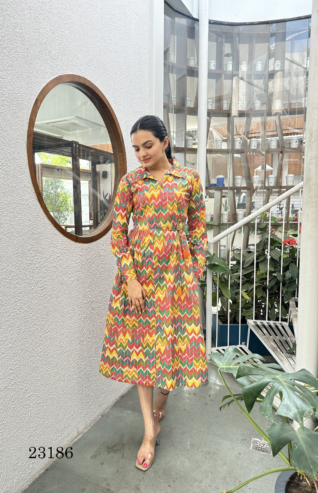 23186 Indira Cambric Cotton Anarkali Kurtis