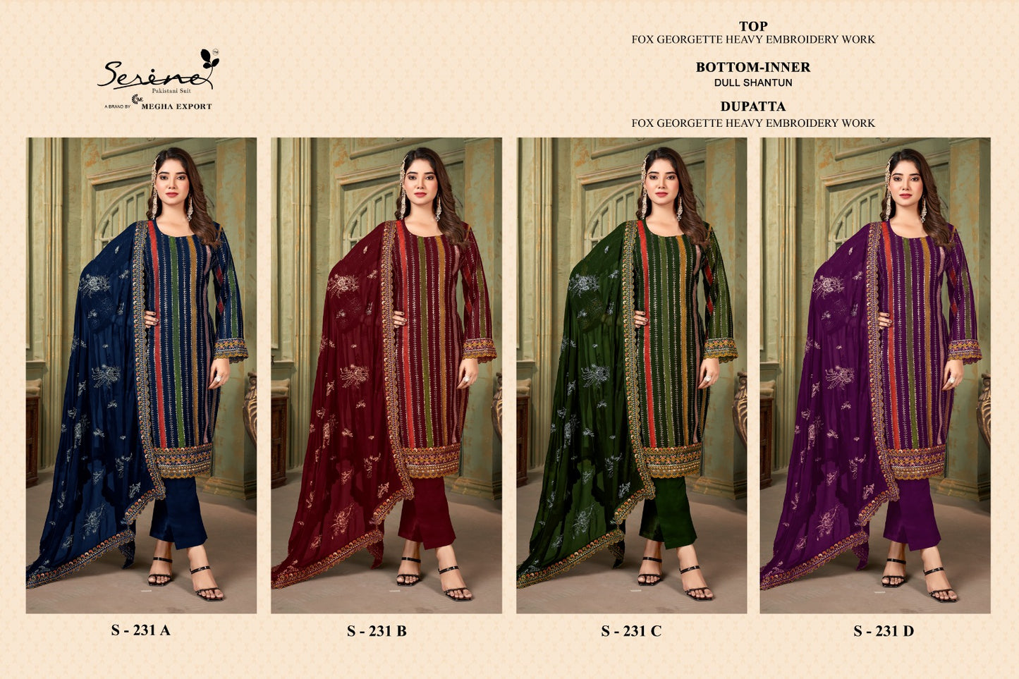 231 Serine Fox Georgette Pakistani Salwar Suits