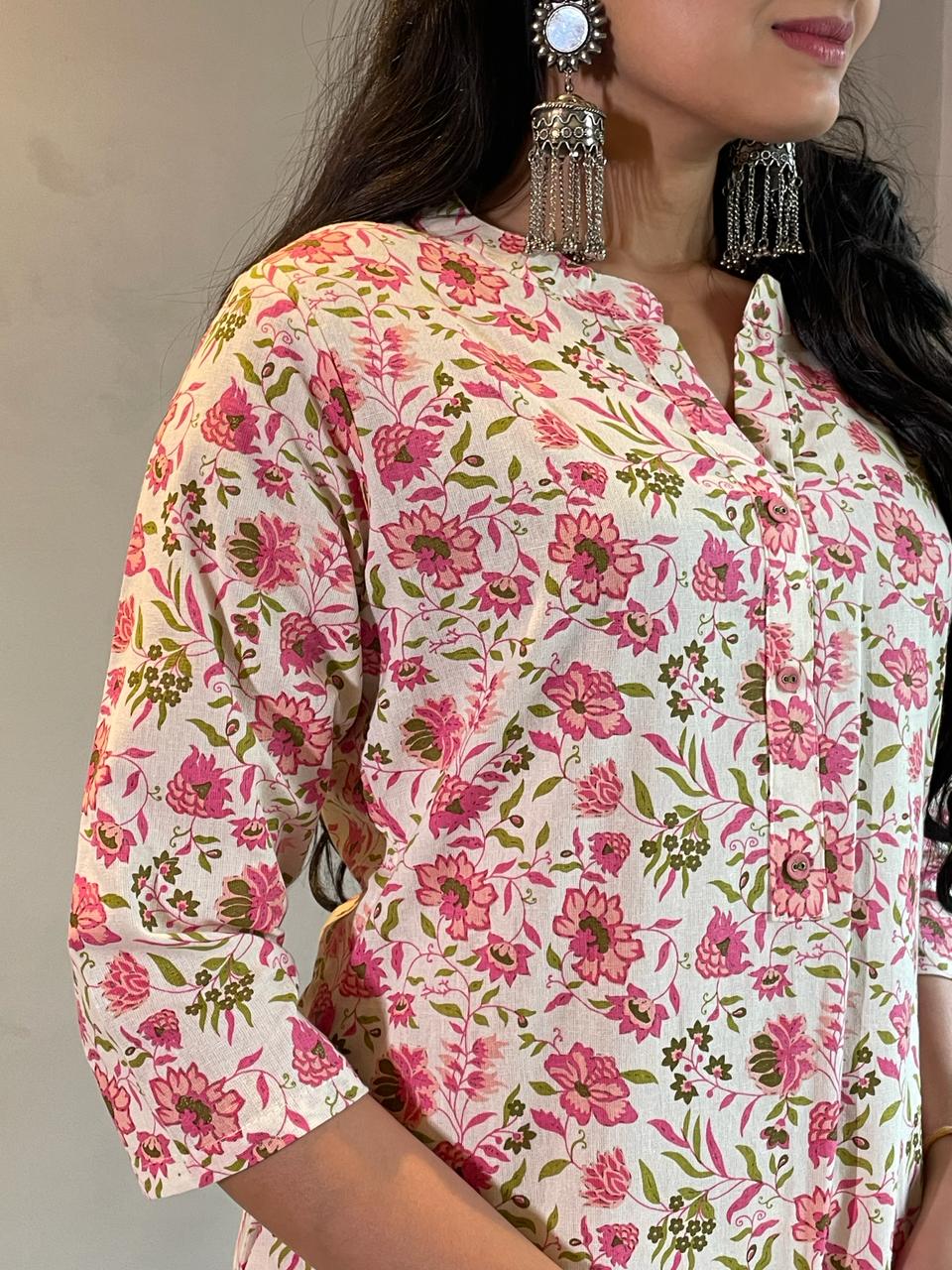 23205 Indira Cotton Kurti Pant Set