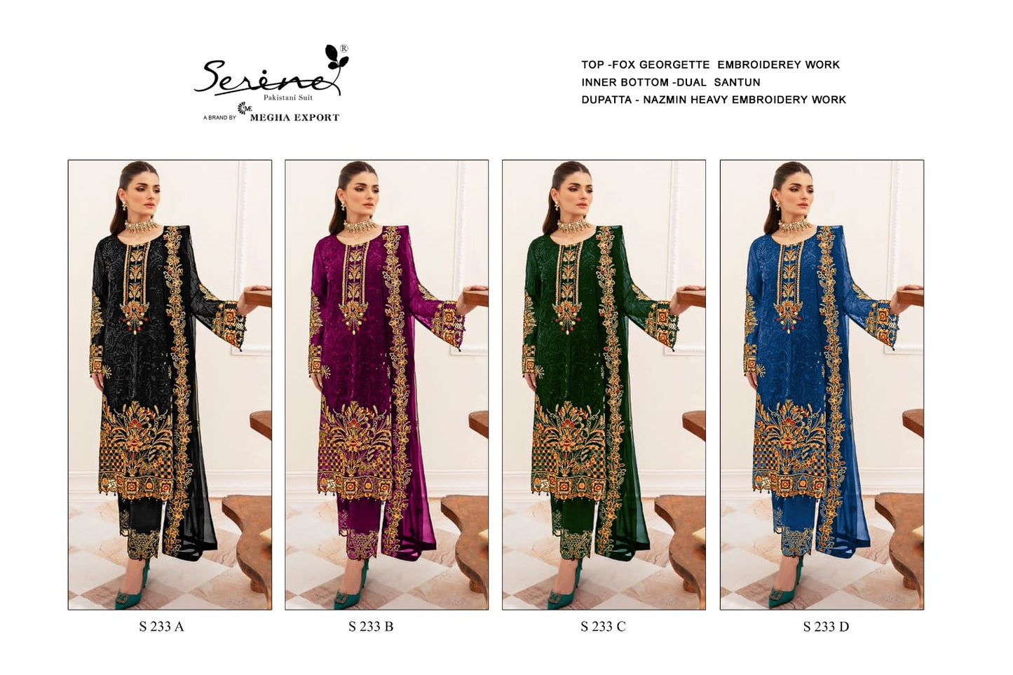 233 Serine Fox Georgette Pakistani Salwar Suits