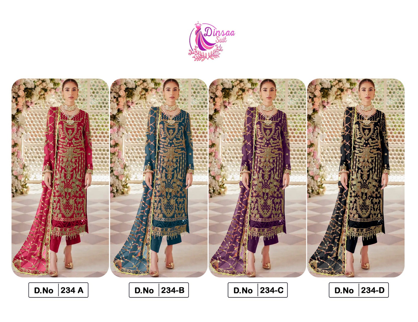 234 Dinsaa Suit Georgette Pakistani Salwar Suits