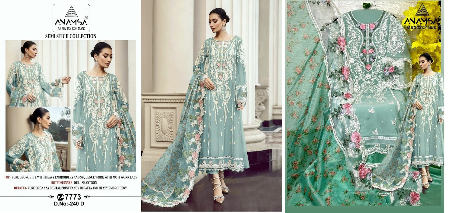 240 Anamsa Fox Georgette Pakistani Salwar Suits