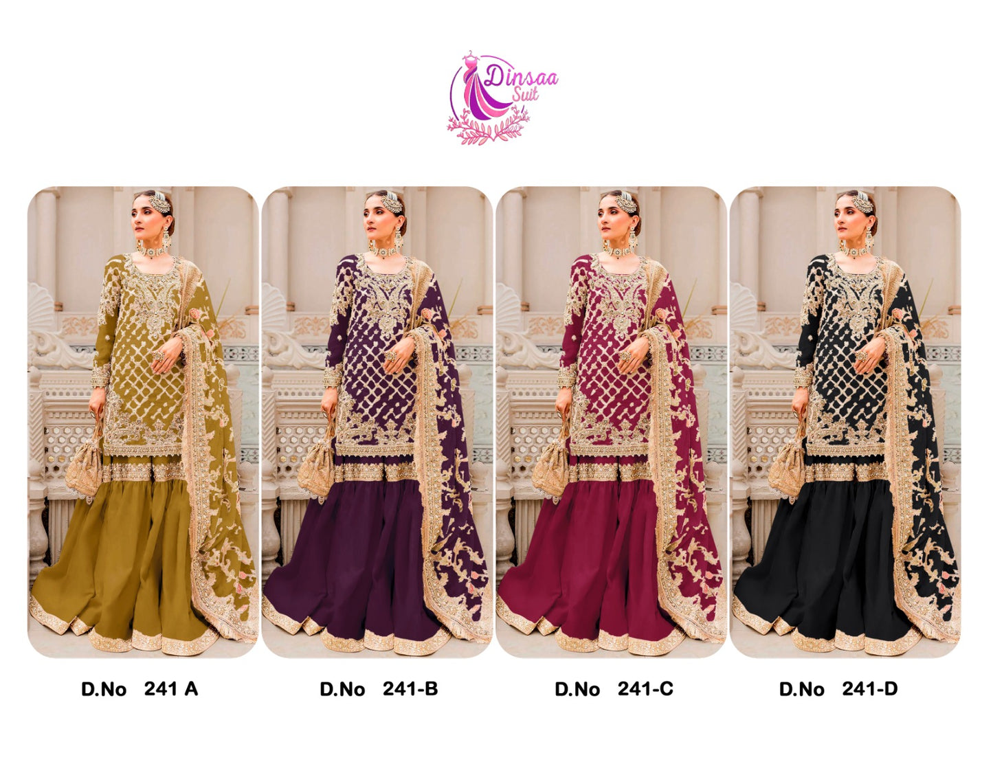 241 Dinsaa Suit Organza Pakistani Salwar Suits