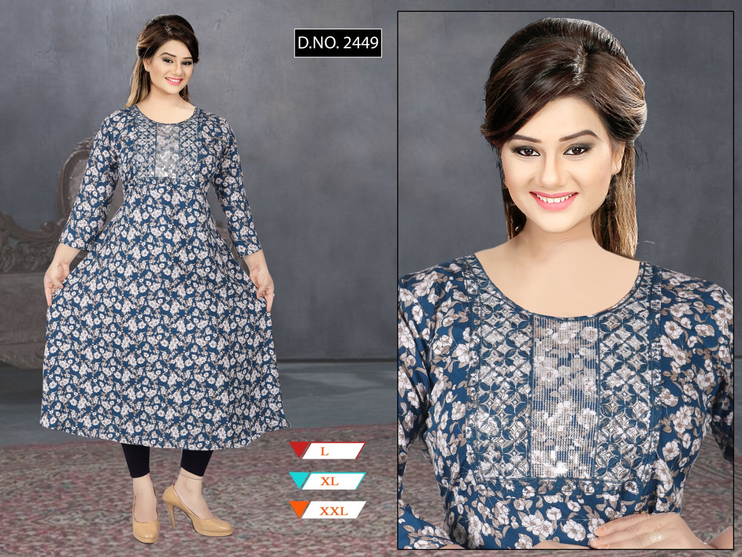 2449 Trahul Anarkali Kurtis
