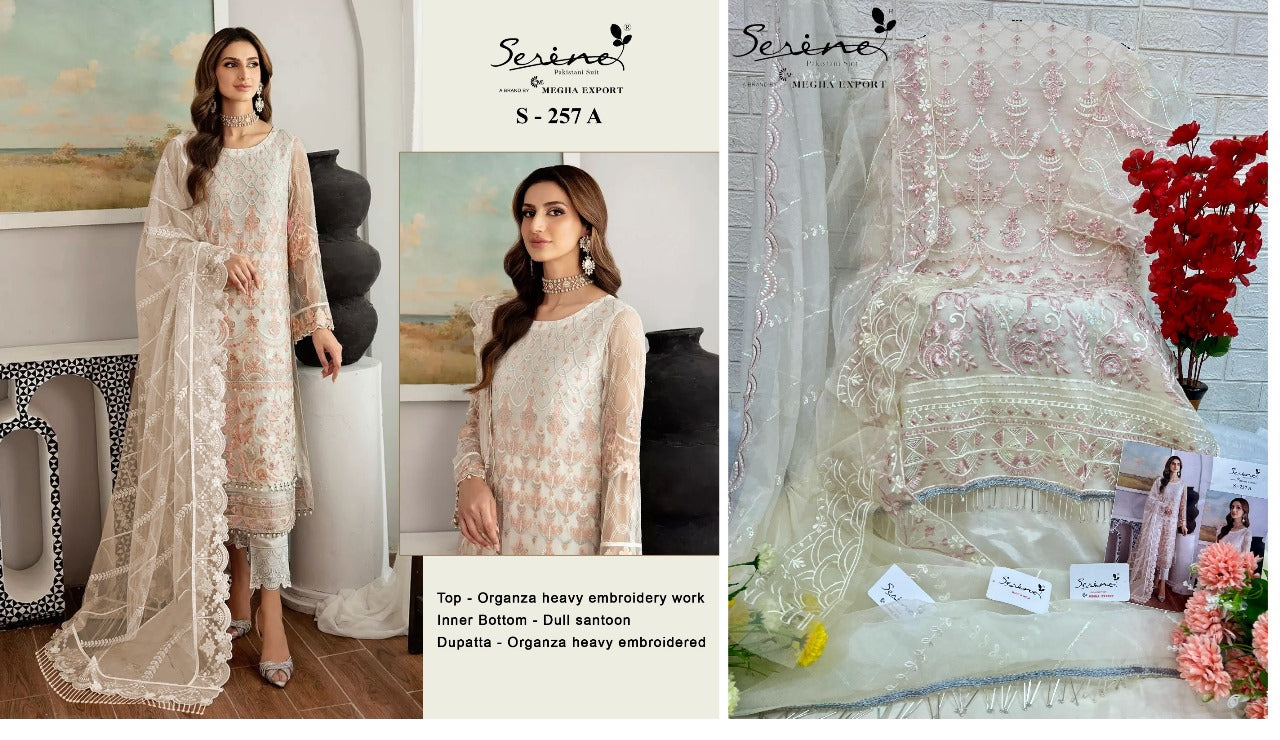 257 Serine Organza Pakistani Salwar Suits