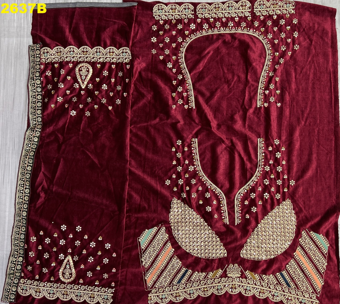 2637 Anjani Art Velvet Bridal Lehenga Choli