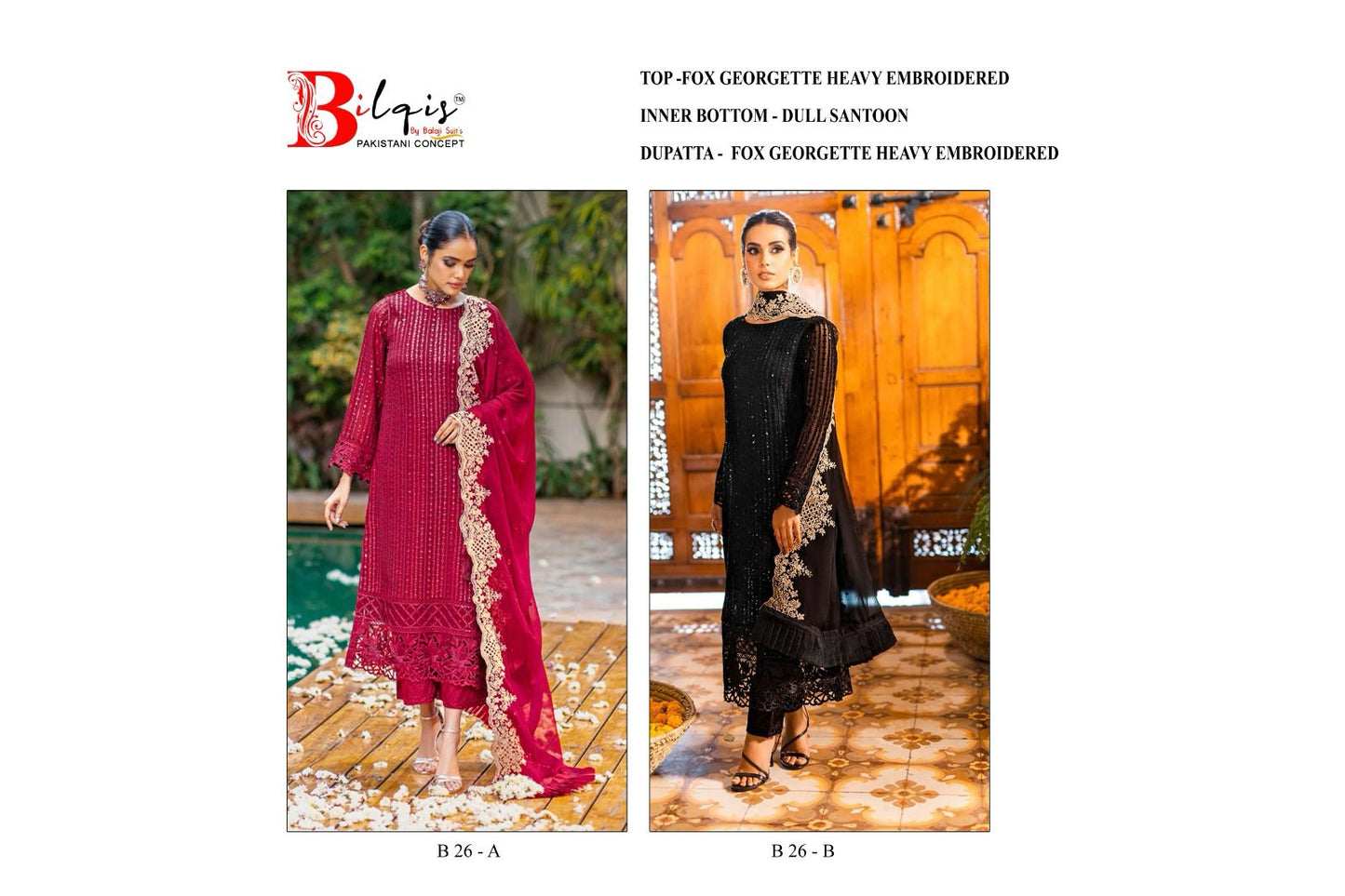 26 Bilqis Fox Georgette Pakistani Salwar Suits