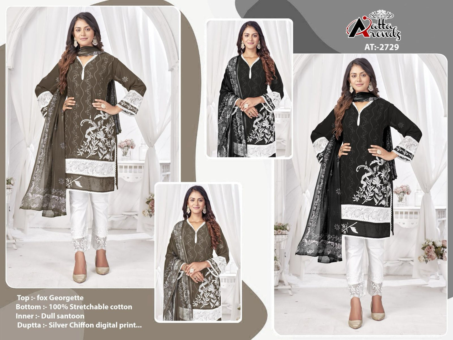 2729 Atta Trendz Georgette Pakistani Readymade Suits