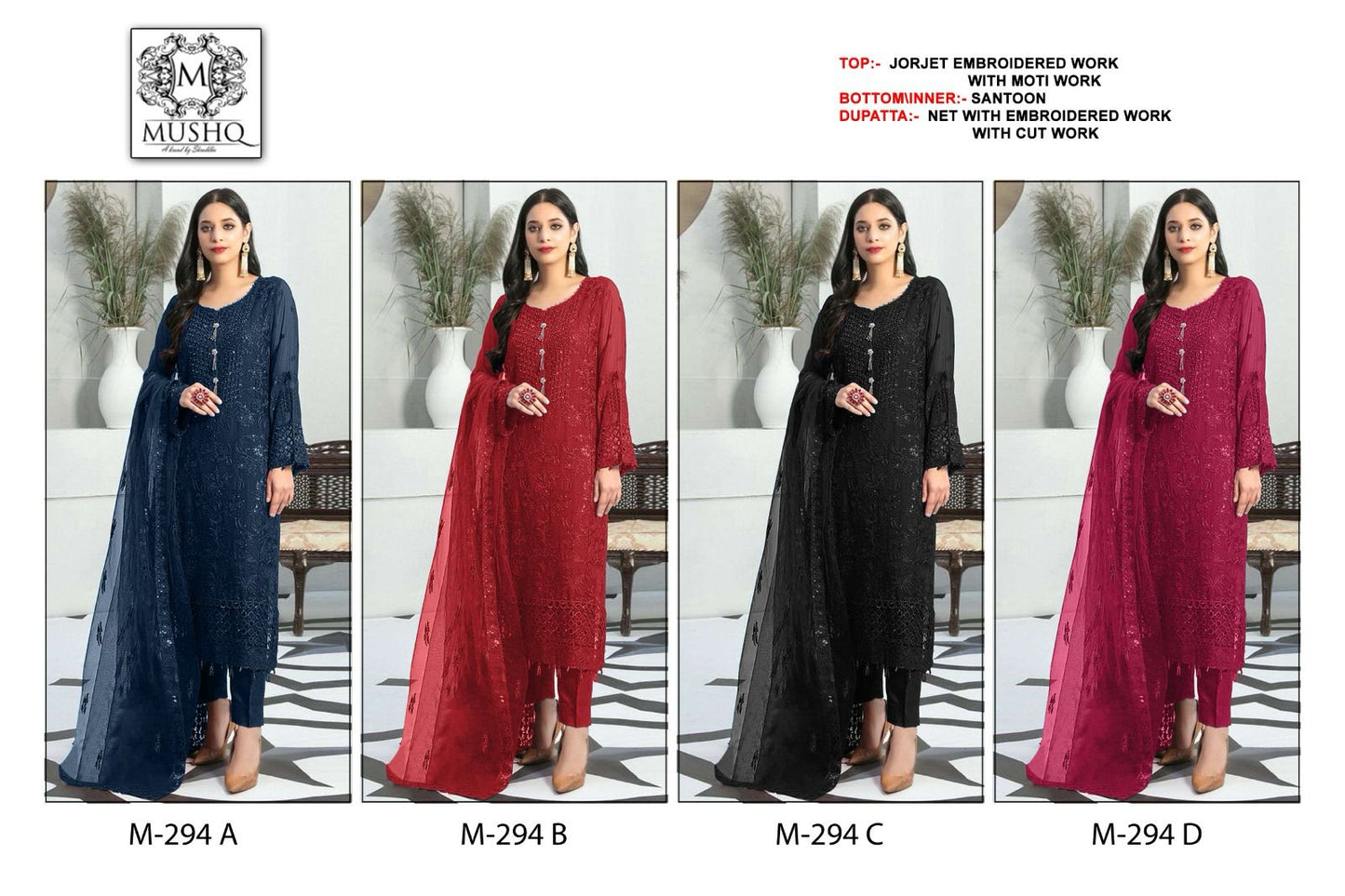 294 Mushq Georgette Pakistani Salwar Suits