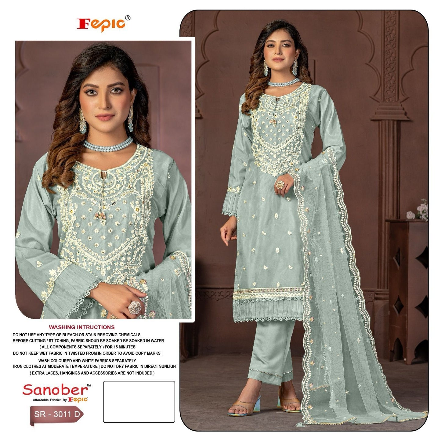3011-Sanober Fepic Organza Pakistani Readymade Suits