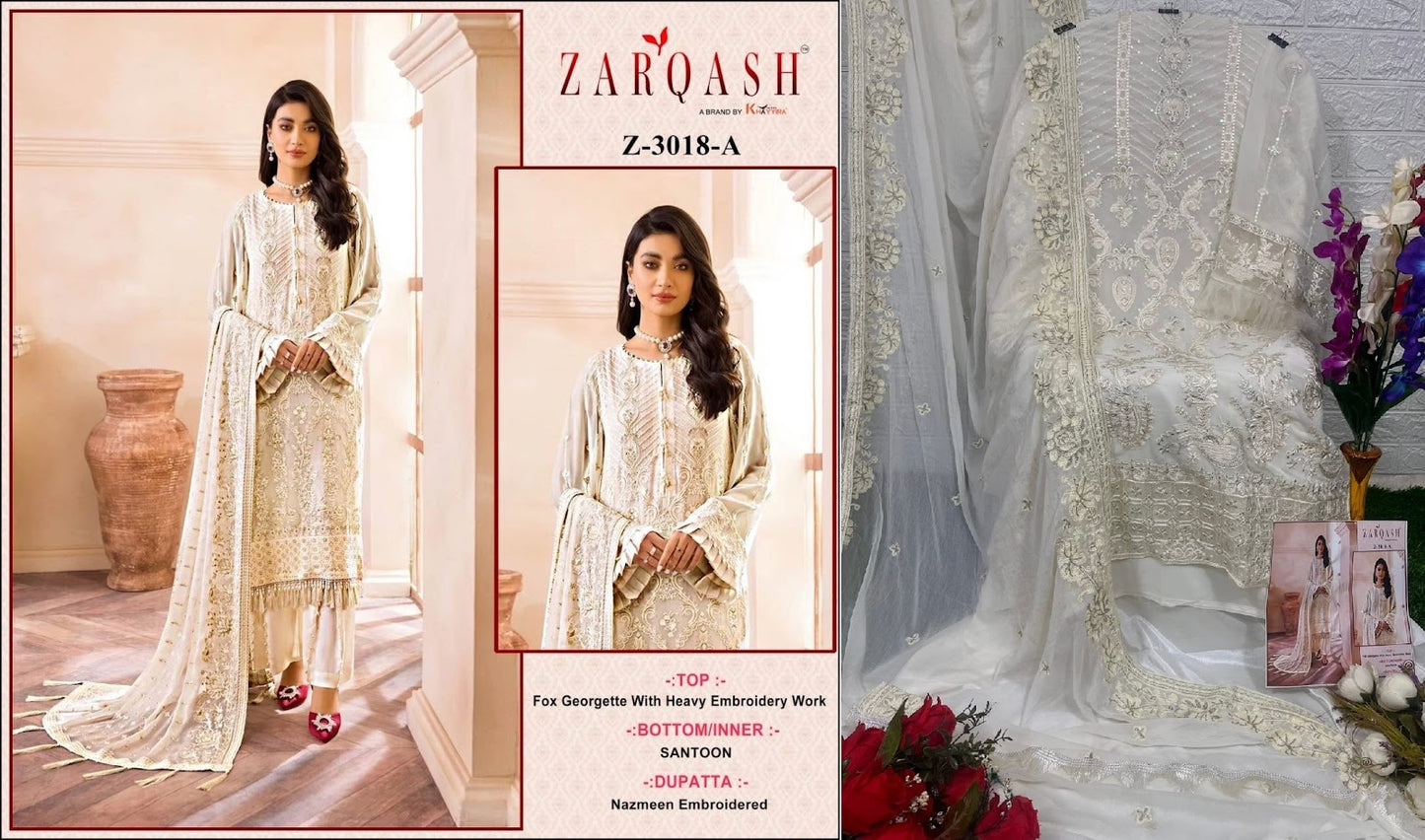 3018 Zarqash Georgette Pakistani Salwar Suits