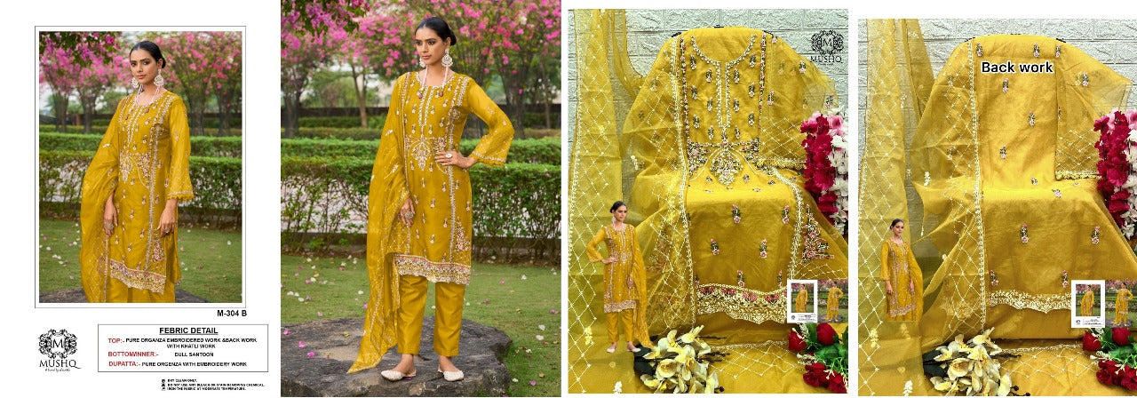 304 Mushq Organza Pakistani Salwar Suits