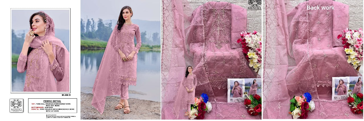 308 Mushq Organza Pakistani Salwar Suits