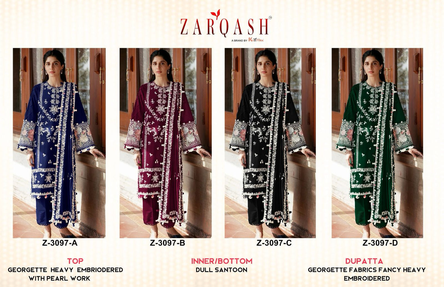 3097 Zarqash Georgette Pakistani Salwar Suits