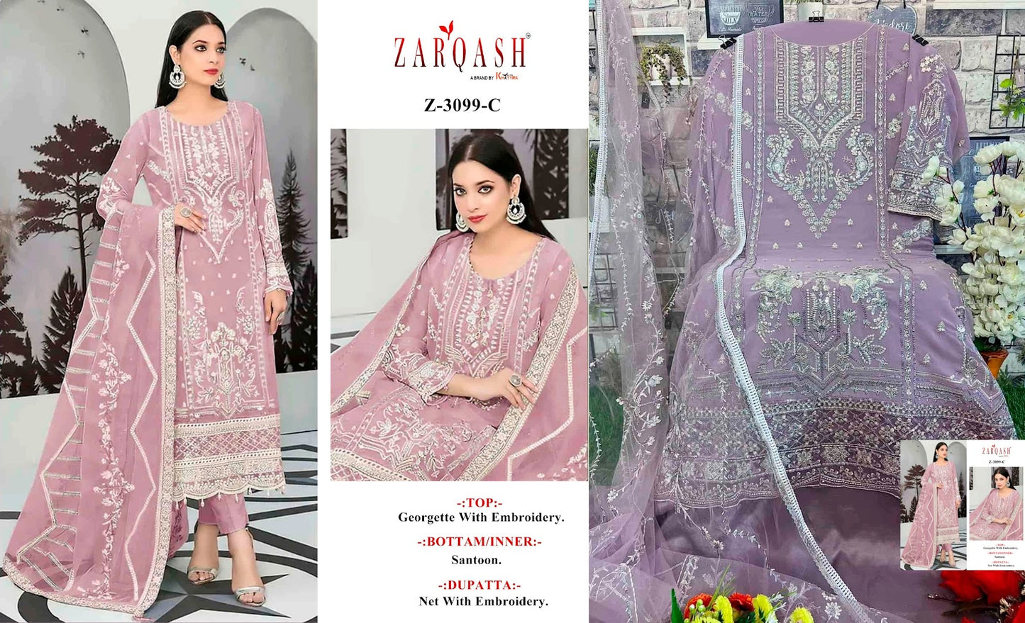3099 Zarqash Georgette Pakistani Salwar Suits
