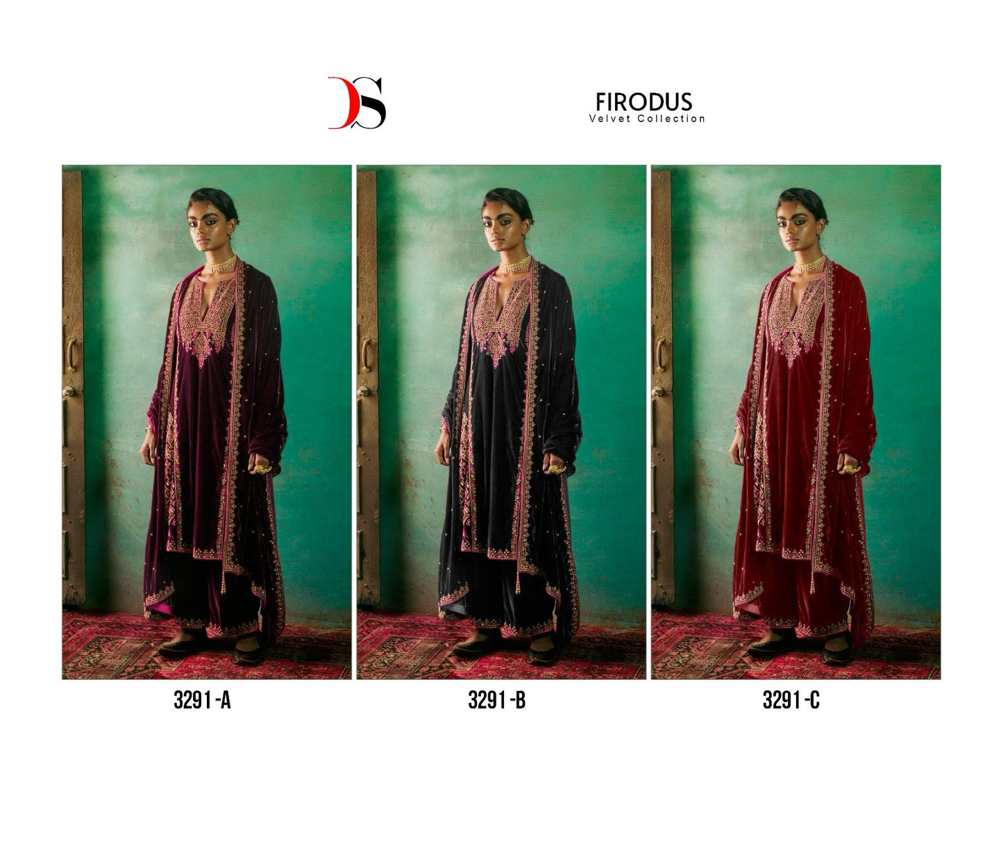 3291-Firodus Deepsy Velvet Suits