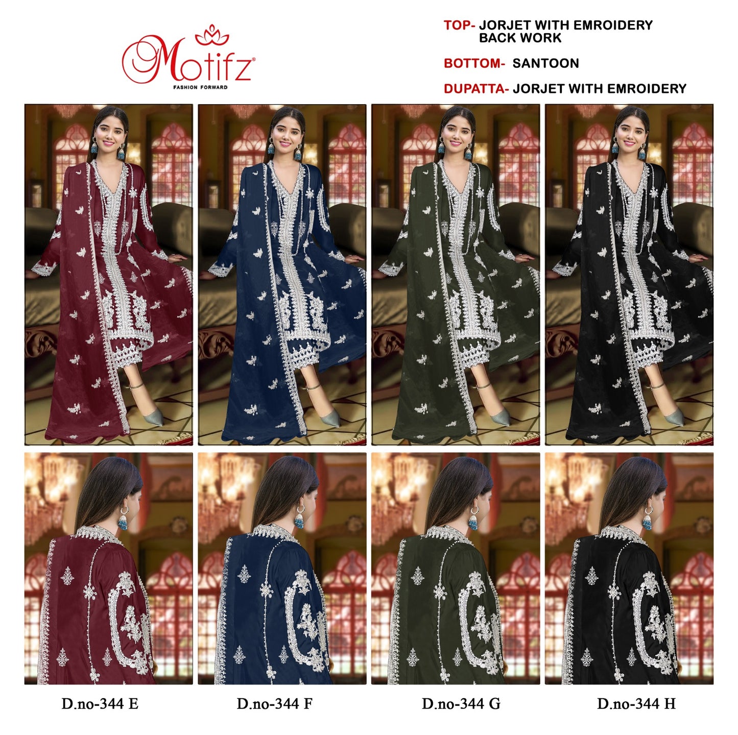 344-Colors Motifz Georgette Pakistani Salwar Suits