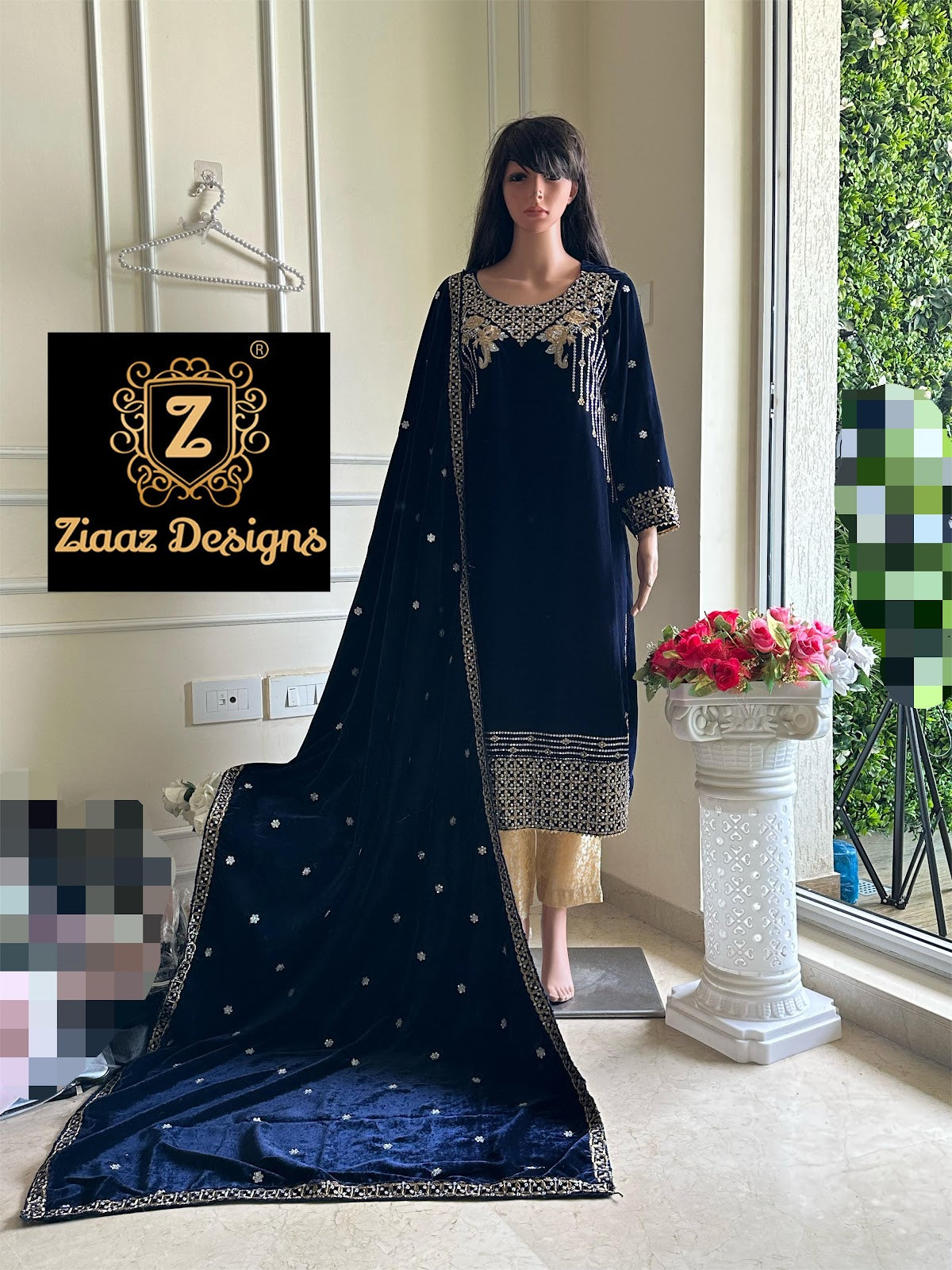 363-364 Ziaaz Designs Velvet Suits