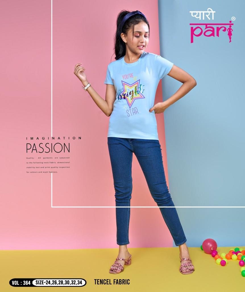 364 Pyari Pari Tencil Lycra Girls Tshirt