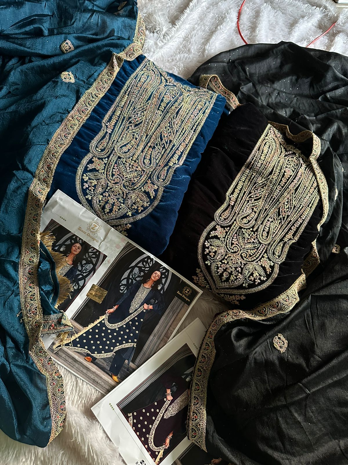 369 Ziaaz Designs Velvet Suits