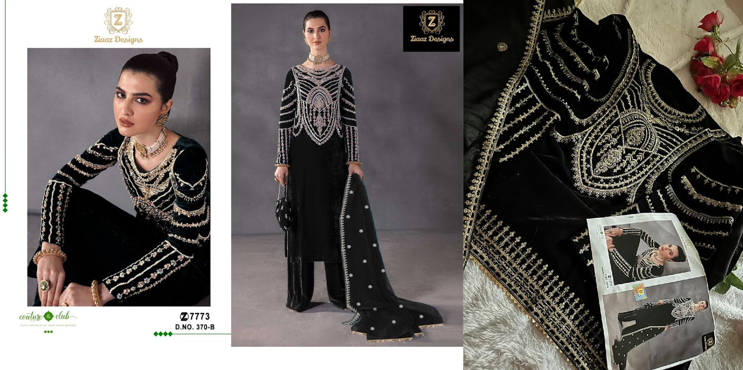 370 Ziaaz Designs Velvet Velvet Suits
