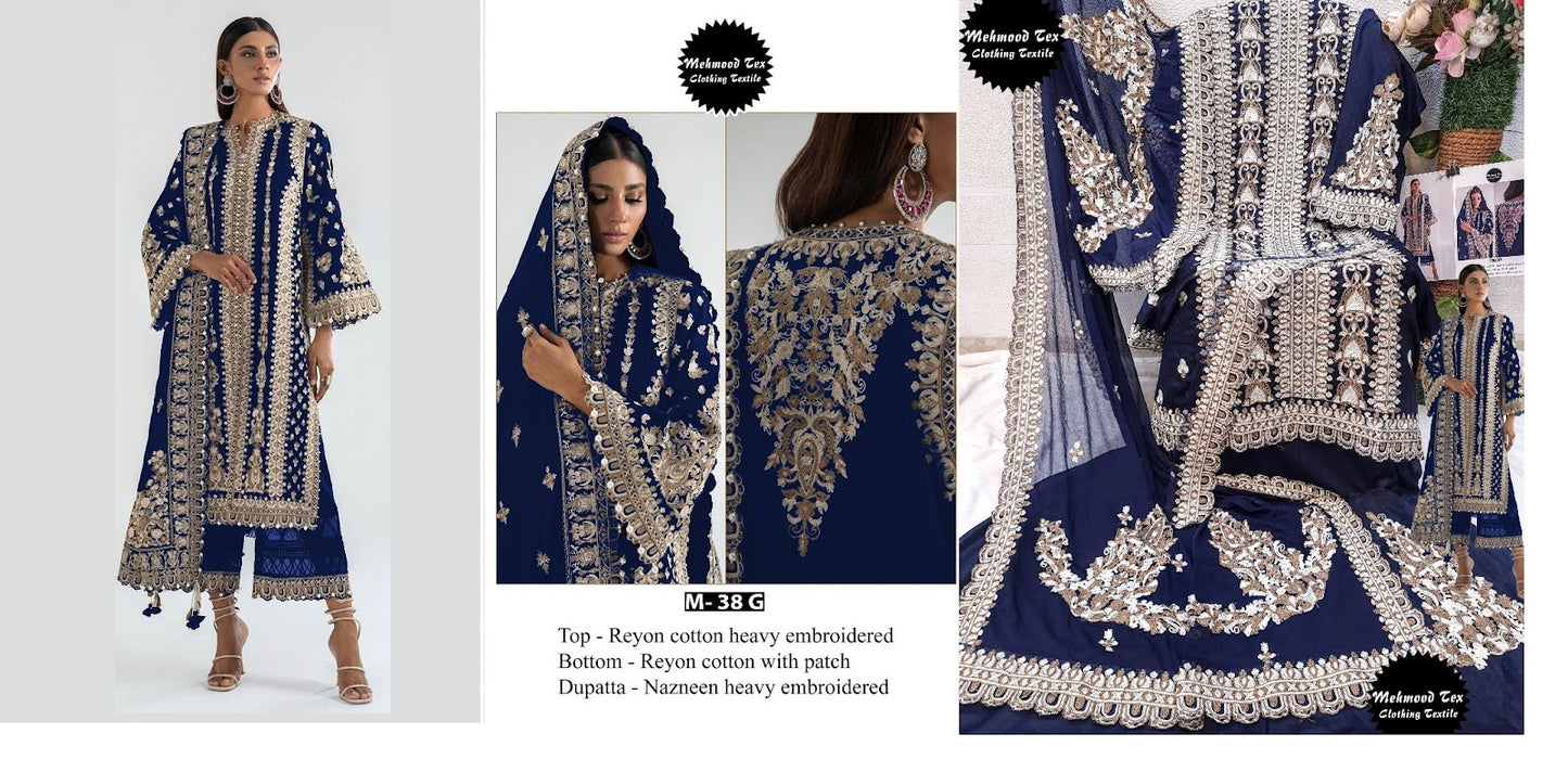 38 Mehmood Tex Rayon Cotton Pakistani Salwar Suits