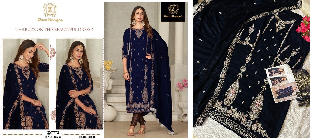 395 Ziaaz Designs Velvet Suits