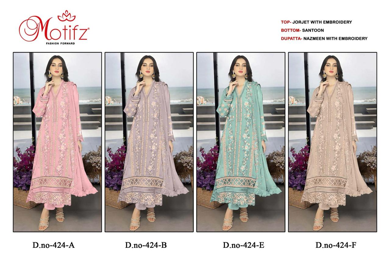 424 Motifz Georgette Pakistani Salwar Suits