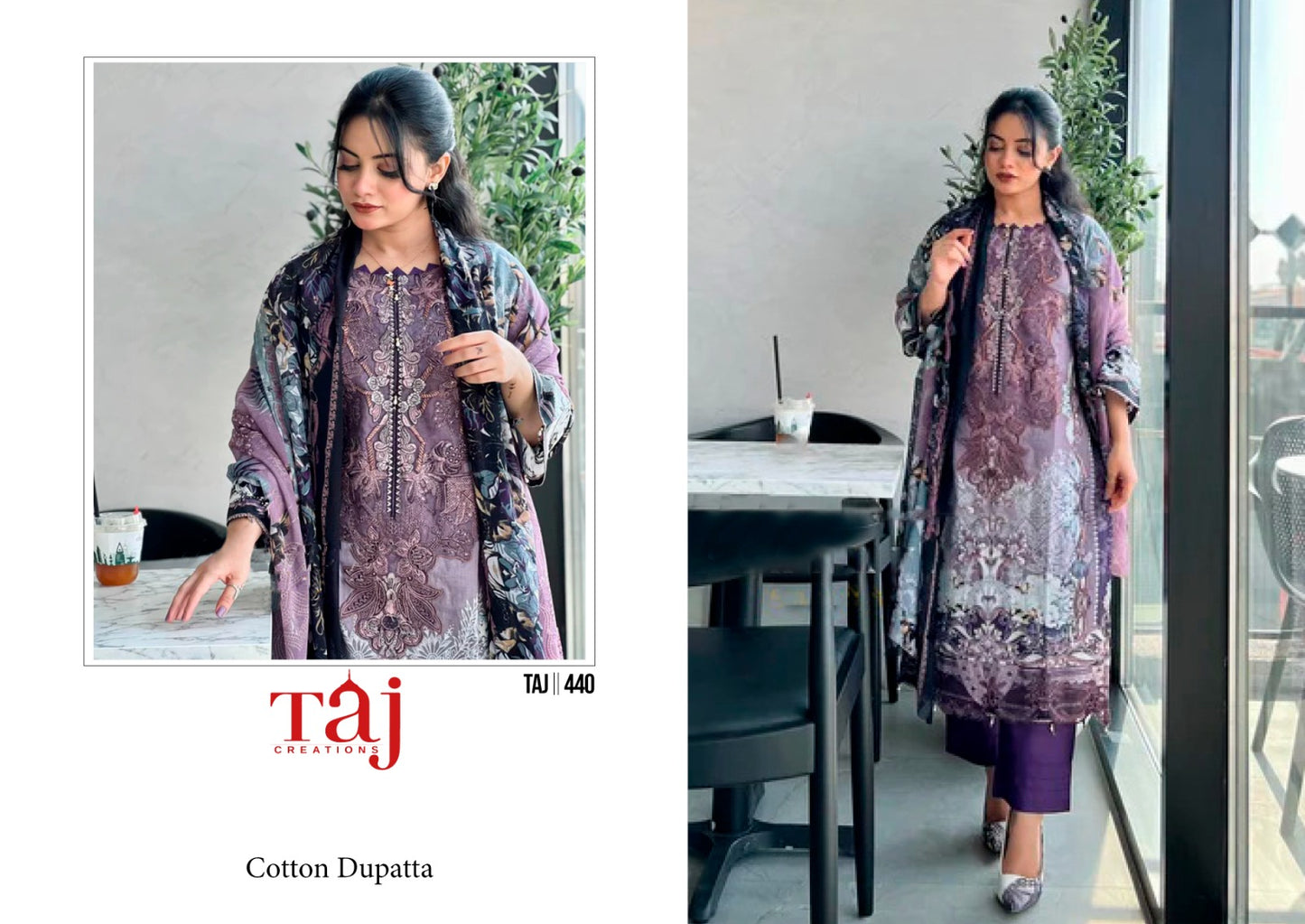 439-440 Taj Creations Cotton Pakistani Salwar Suits