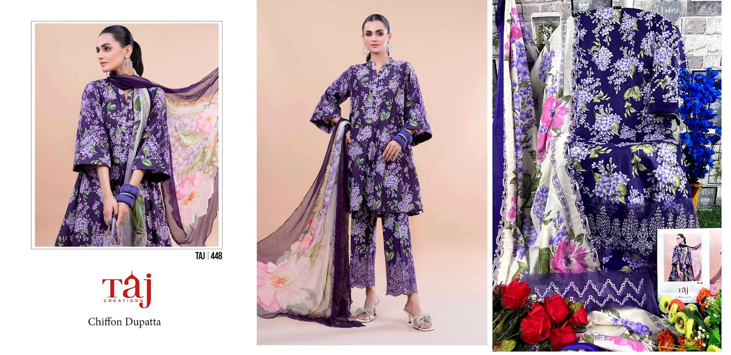 448-449 Taj Creations Cotton Pakistani Salwar Suits