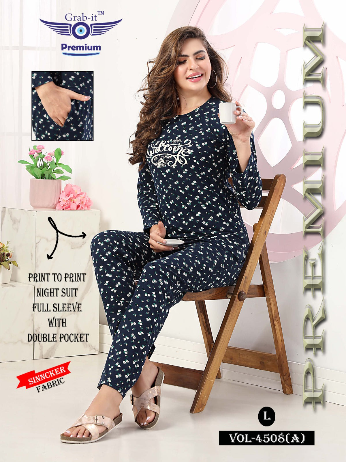 4508-A Grab It Sinker Full Sleeve Night Suits