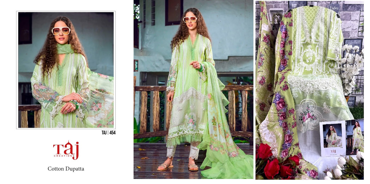 451-454 Taj Creations Cotton Pakistani Salwar Suits