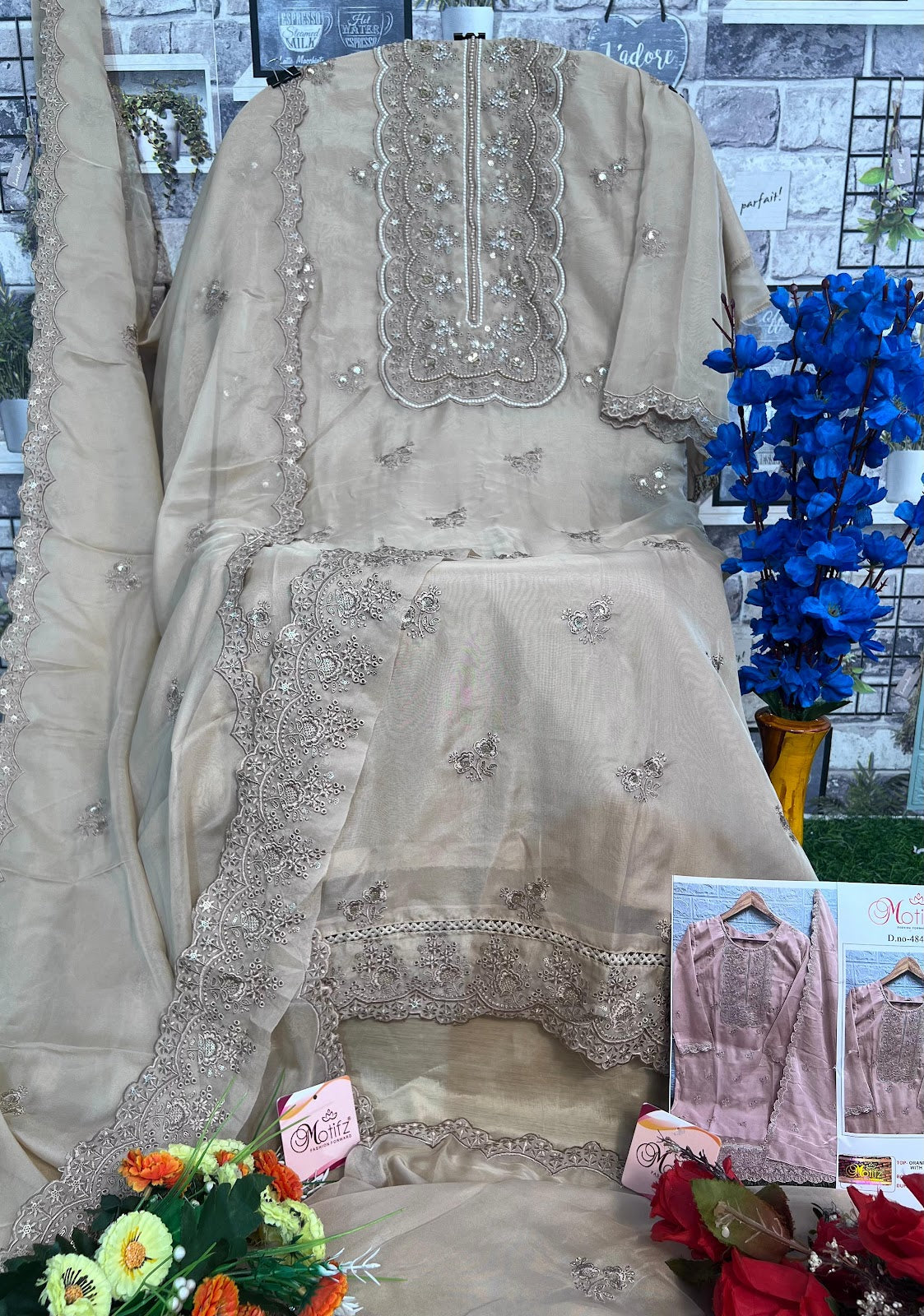 484 Motifz Soft Organza Pakistani Salwar Suits