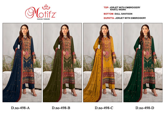 498 Motifz Georgette Pakistani Salwar Suits
