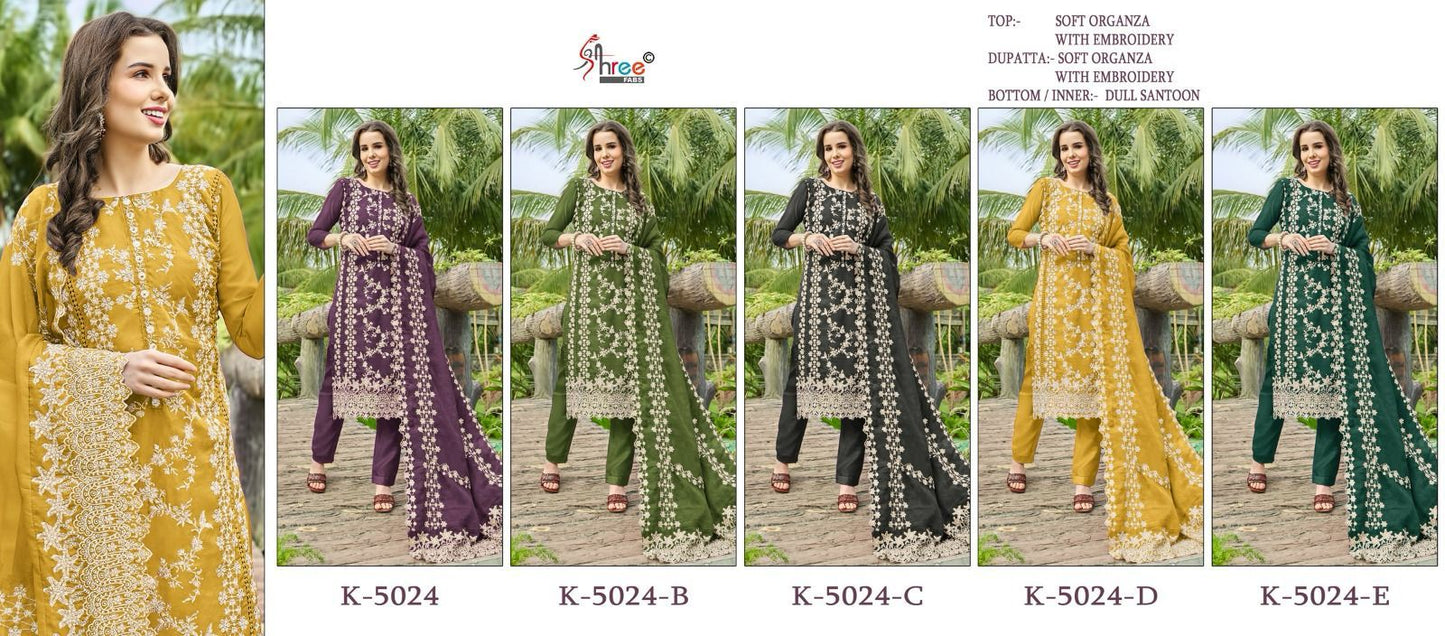 5024 Shree Fabs Organza Pakistani Salwar Suits
