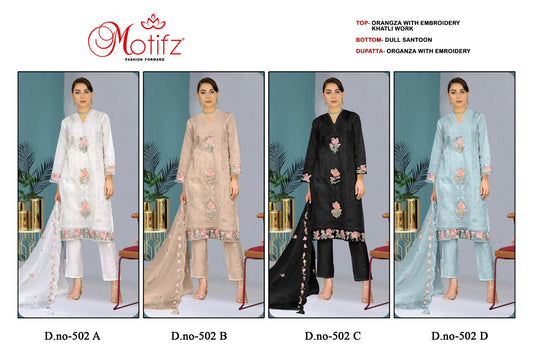 502 Motifz Organza Pakistani Salwar Suits
